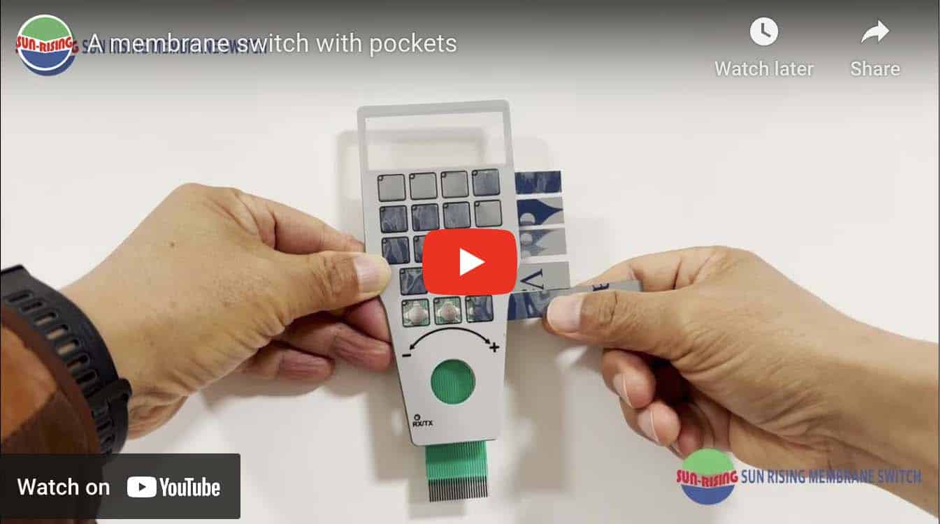 A membrane switch with pockets